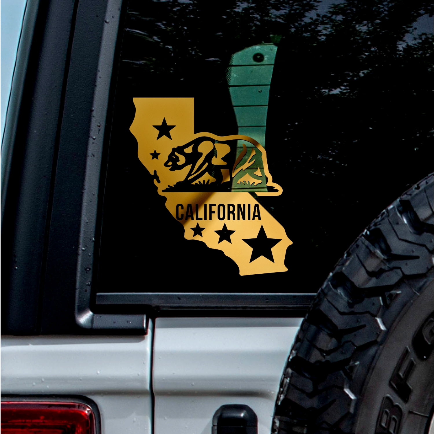 (2 Pcs, Metallic Gold, 2.8'' X 3.1'') Transparent Adhesive Decal ...