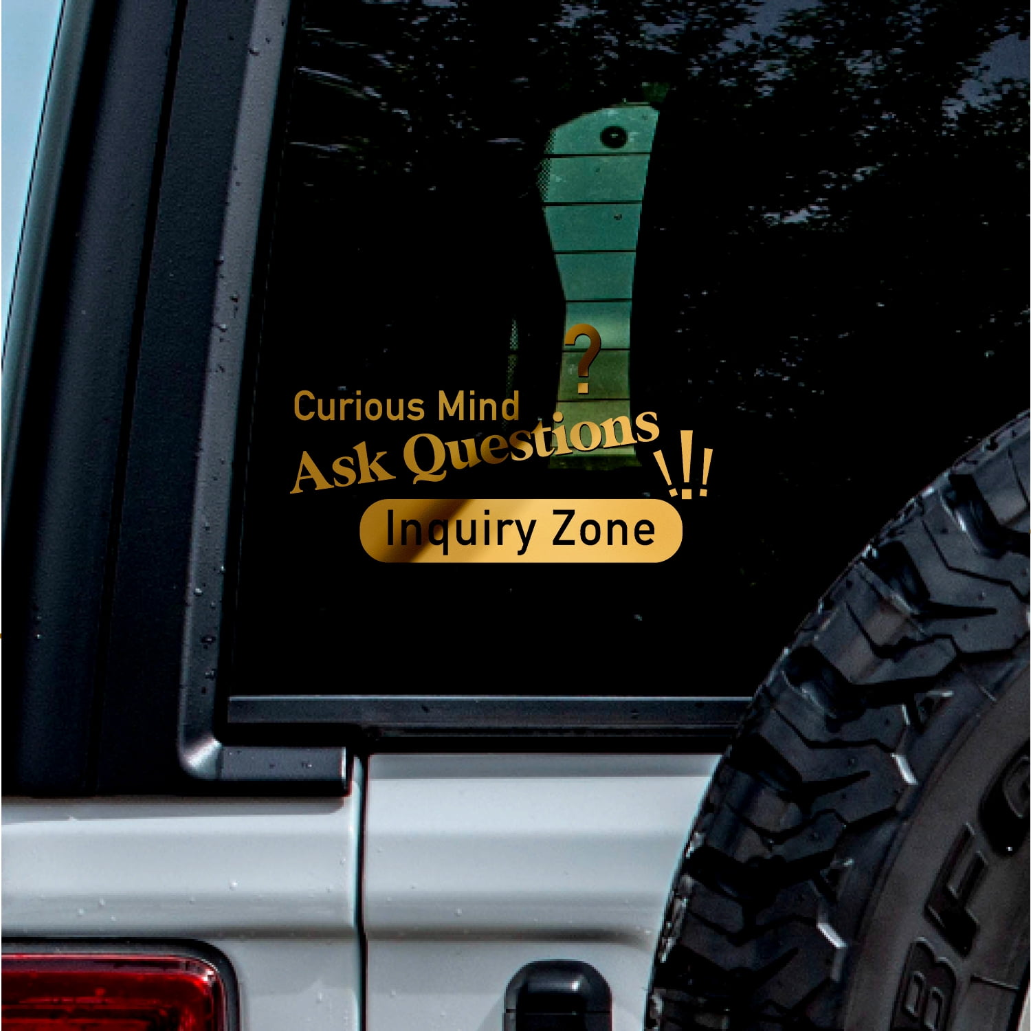(2 Pcs, Metallic Gold, 9.5'' X 5.4'') Transparent Adhesive Decal ...