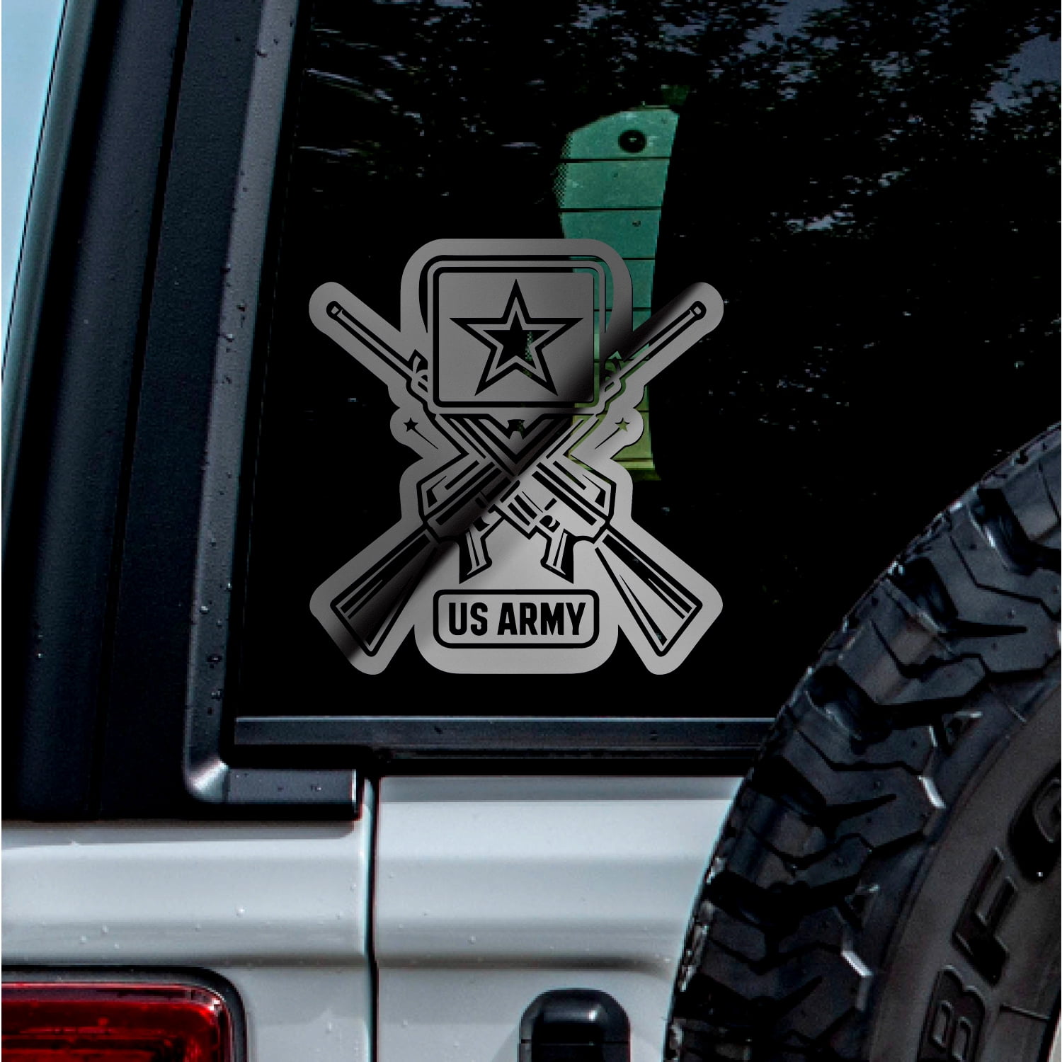 (2 Pcs, Metallic Silver, 7'' X 7.3'') Transparent Adhesive Decal ...