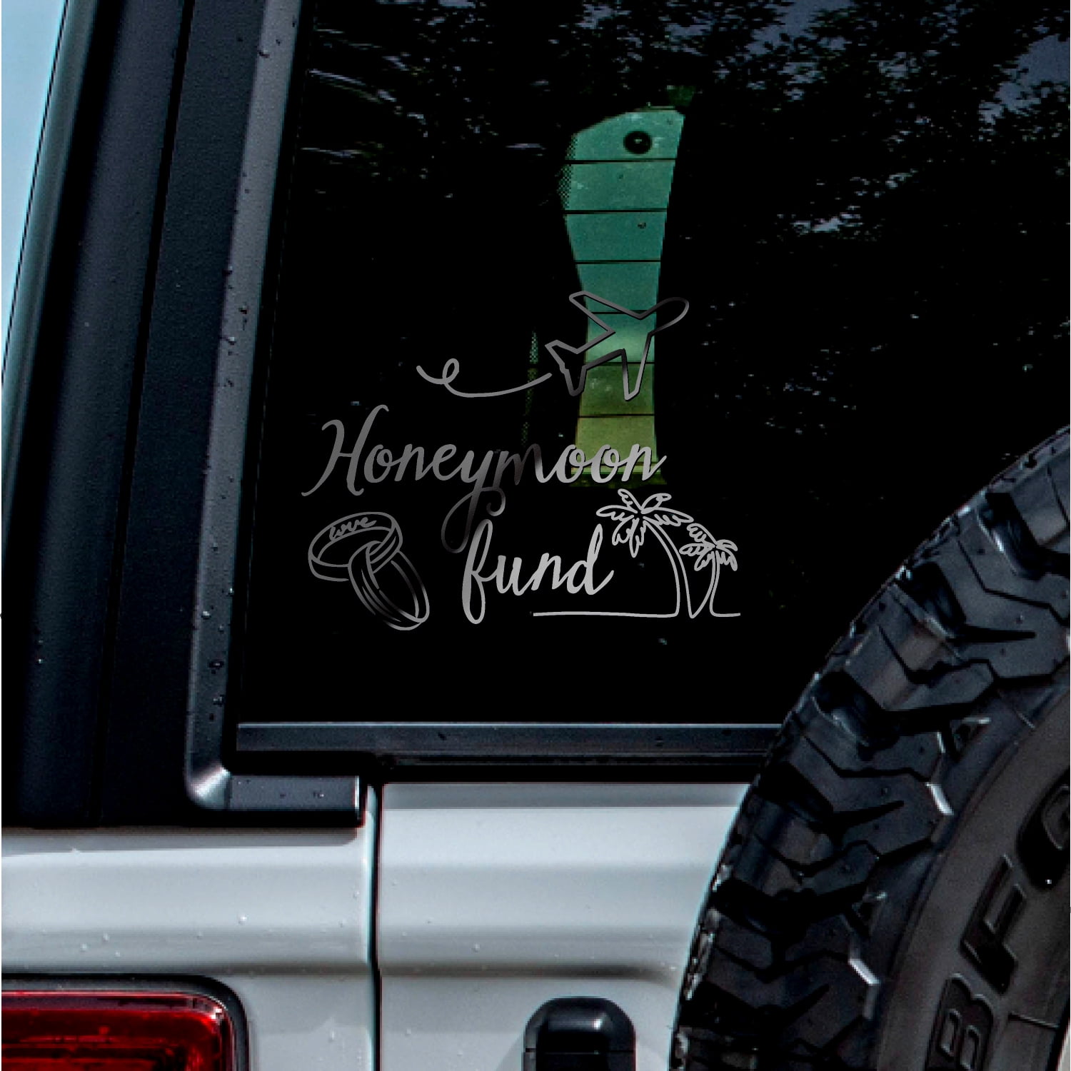 (2 Pcs Metallic Silver, 9.1'' x 7.0'') - Vinyl Sticker Decal ...