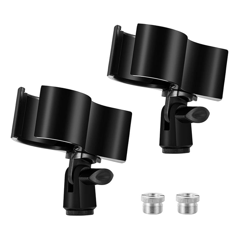 2 Pcs Mic Clip Holder,Adjustable Microphone Holder with 5/8 Inch Male to 3/8 Inch Screw Adapter - Walmart.com