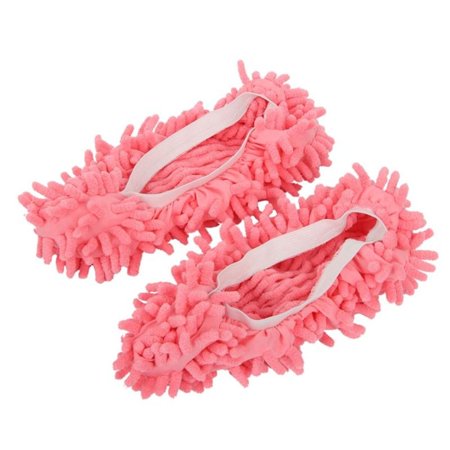 2 Pcs Micro Fiber Colorful Quick Water Absorption Floor Dust Cleaning Cloth Mopping Shoes Slippers PINK
