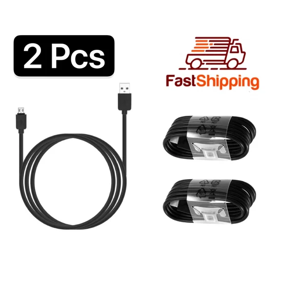 2 Pcs Micro Usb Data Cable Cord Charger For Amazon Kindle Fire 2 Hd 7 Tablet Bk