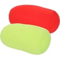 thumbnail image 1 of 2 Pcs Microbead Bolster Tube Pillow, Squishy Neck Arm Back Support Roll Body Cushion Pillows Cylinder Bean Bag Throw Pillow for Plane Car Travel Recliner Sleeping, 11.8 x 6.3 Inch, Red + Green, 1 of 9