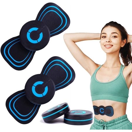 2 Pcs Microcurrent EMS Mini Massage Device, Bioelectric Acupoints Massager Mat, EMS Lymphatic Drainage Massage Pad for Arms, Neck, Shoulder, Back, Waist, Legs