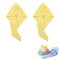 thumbnail image 1 of 2 Pcs Microfiber Hair Towel,Super Absorbent Quick Dry Hair Turban for Drying Curly, Long & Thick Hair ,Non-Frizz Hair Wraps (Yellow), 1 of 5