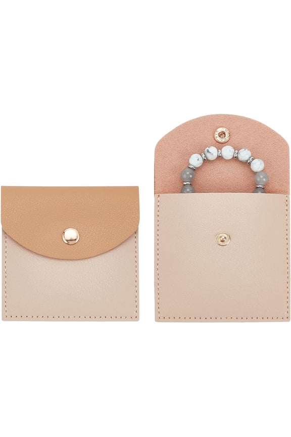 2 Pcs Microfiber Jewelry Storage Bags with Snap Button 3.23.1 Inch Small Jewelry Pouch Luxury Small Ring Gift Bags for Ring Jewelry Party Wedding Favors Bags Dark Goldenrod