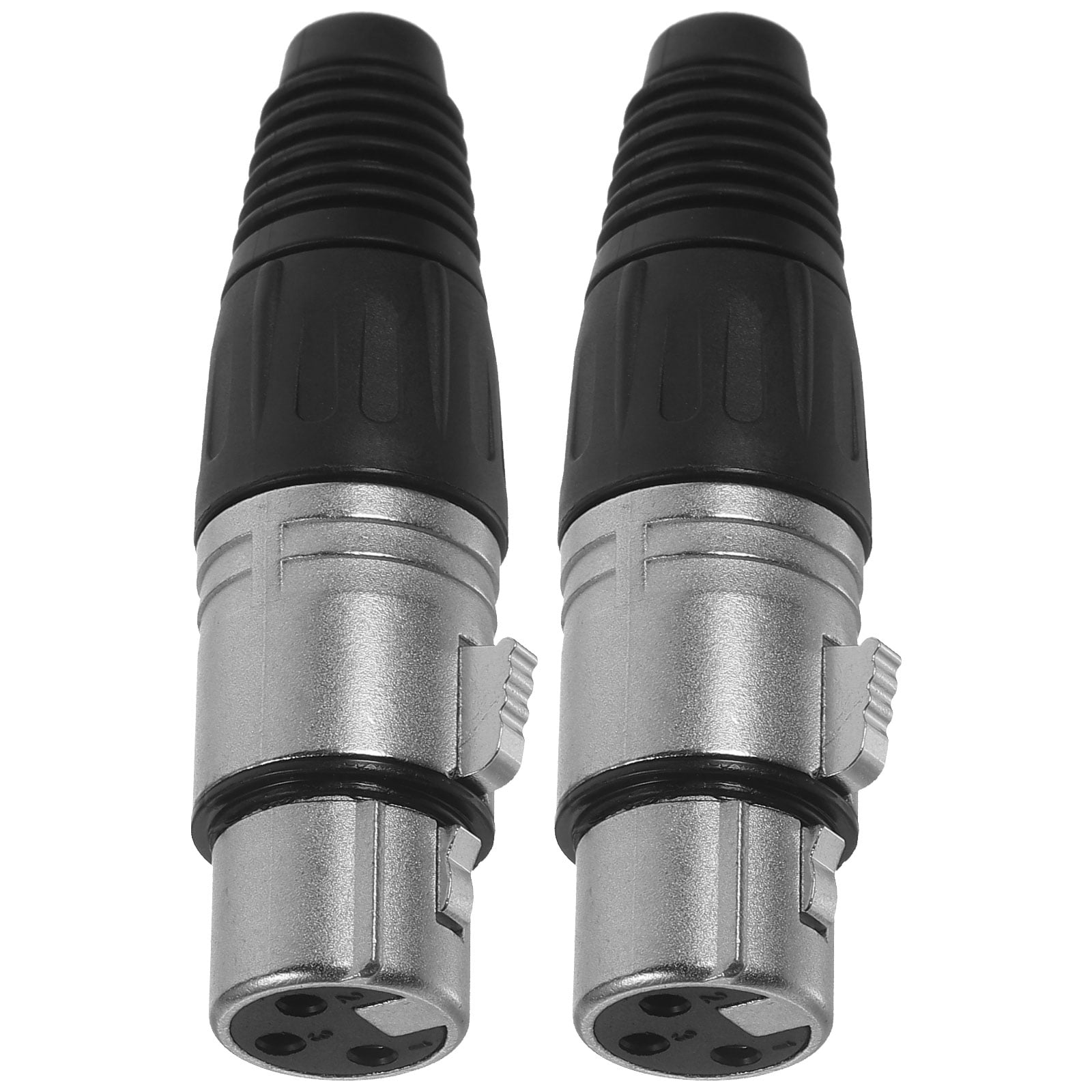 2 Pcs Microphone 3pin Connector Audio Socket Threepin Xlr Plug