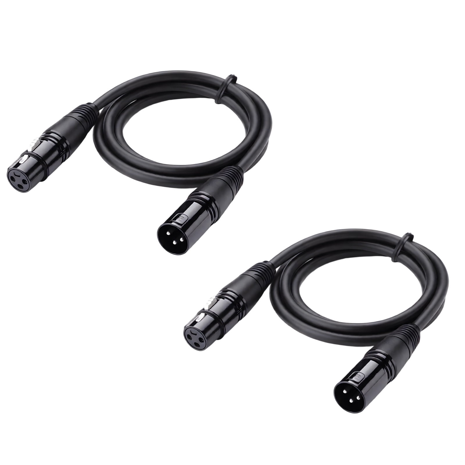 2 Pcs Microphone Cables, XLR Male to Female, 1 m / 3.2 ft Balanced DMX ...