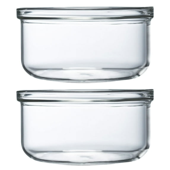 TOYMYTOY 2Pcs Transparent High-Transparency Glass Bowl for Storage Microwave and Baking