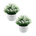 thumbnail image 1 of 2 Pcs Mini Artificial Plant, Non-Fading Potted Fake Plants with Planter Pot Decorative Photo Props Plastic Desktop Decorative Faux Plant for Home Desk Room Decoration, 1 of 5