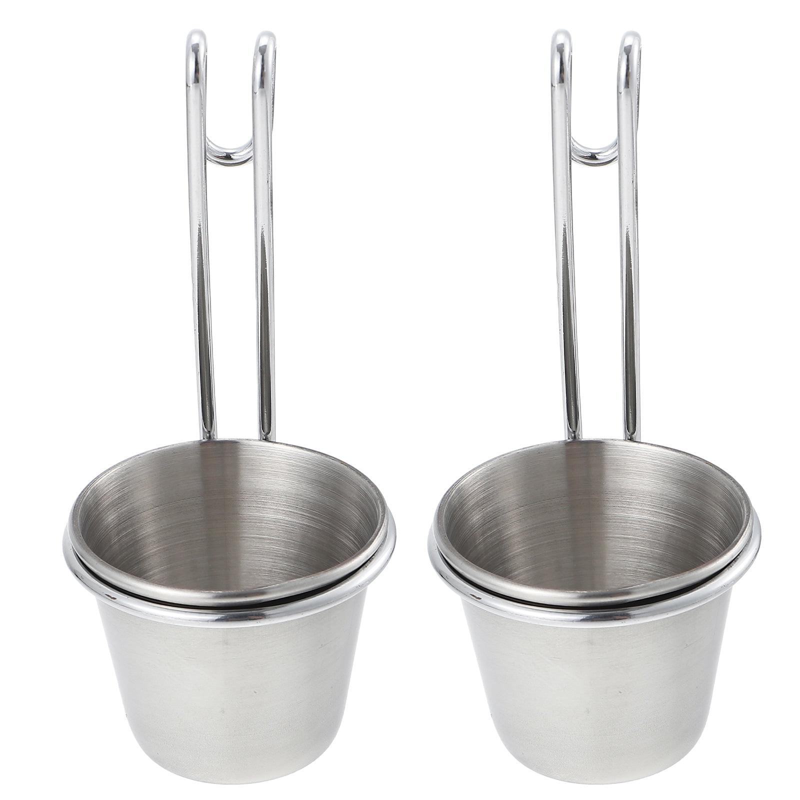 2 Pcs Mini Containers Dessert Plates Sauce Cup Stainless Steel Portion