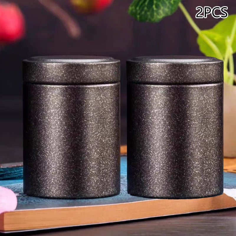 Mini Tea Containers 2 Pcs Mini Empty Tea Tin Can Household Green Black Tea Sealed Jar ...