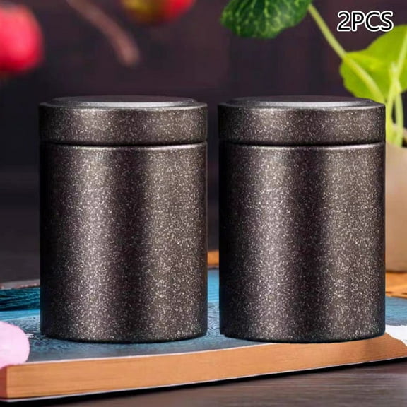 2 Pcs Mini Empty Tea Tin Can Household Green Black Tea Sealed Jar Portable Home Small Tea Packaging Box Tinplate Storage Cans