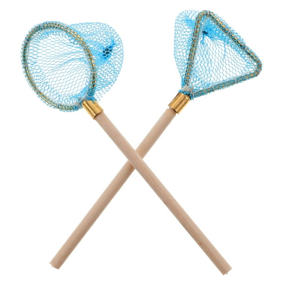 2 Pcs Mini Fishing Net House Decoration Accessories Micro Landscape Child