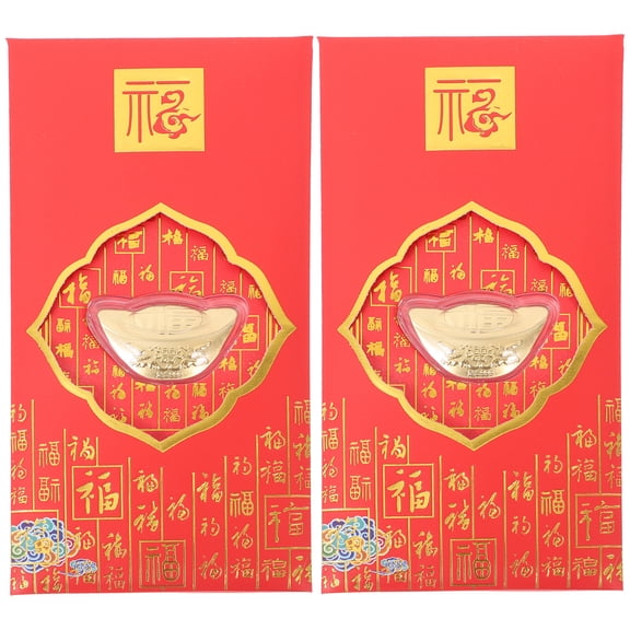 2 Pcs Mini Gift Bags Luck Money Red Envelope Business Paper