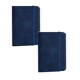 thumbnail image 1 of 2 Pcs Mini Pocket Notebook Mini Faux Leather Pocket Notebook Small Soft Cover Notebook Mini Notepad Tiny Journal Memo Diary Subject Notebooks for Home Traveler Worker Writing, 3"x4.3", Dark Blue, 1 of 5