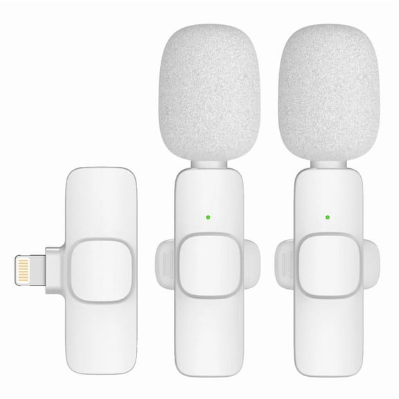 2 Pcs Mini Professional Wireless Lavalier Microphones for iPhone, Android, iPad - Mini Wireless Clip-on Microphones Crystal Clear Sound Quality for Recording, Live Streaming,Vlog, tiktok shop store