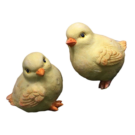 2 Pcs Mini Resin Chicken Pet Simulated Ornaments Child