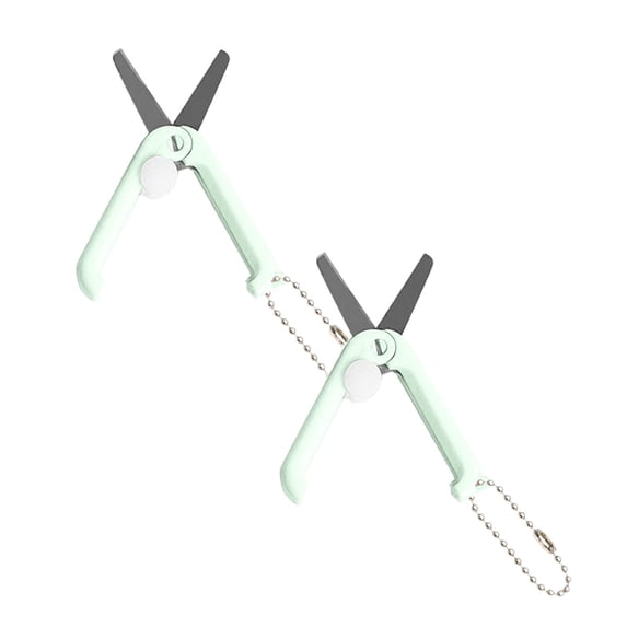 2 Pcs Mini Scissors with Key Chain, Mini Telescopic Small Foldable Scissors, Sewing Folding Scissors, Mini Portable Scissors for Cutting Scrapbooking 1.85"