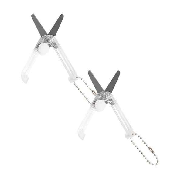 2 Pcs Mini Scissors with Key Chain, Mini Telescopic Small Foldable Scissors, Sewing Folding Scissors, Mini Portable Scissors for Cutting Scrapbooking 1.85"