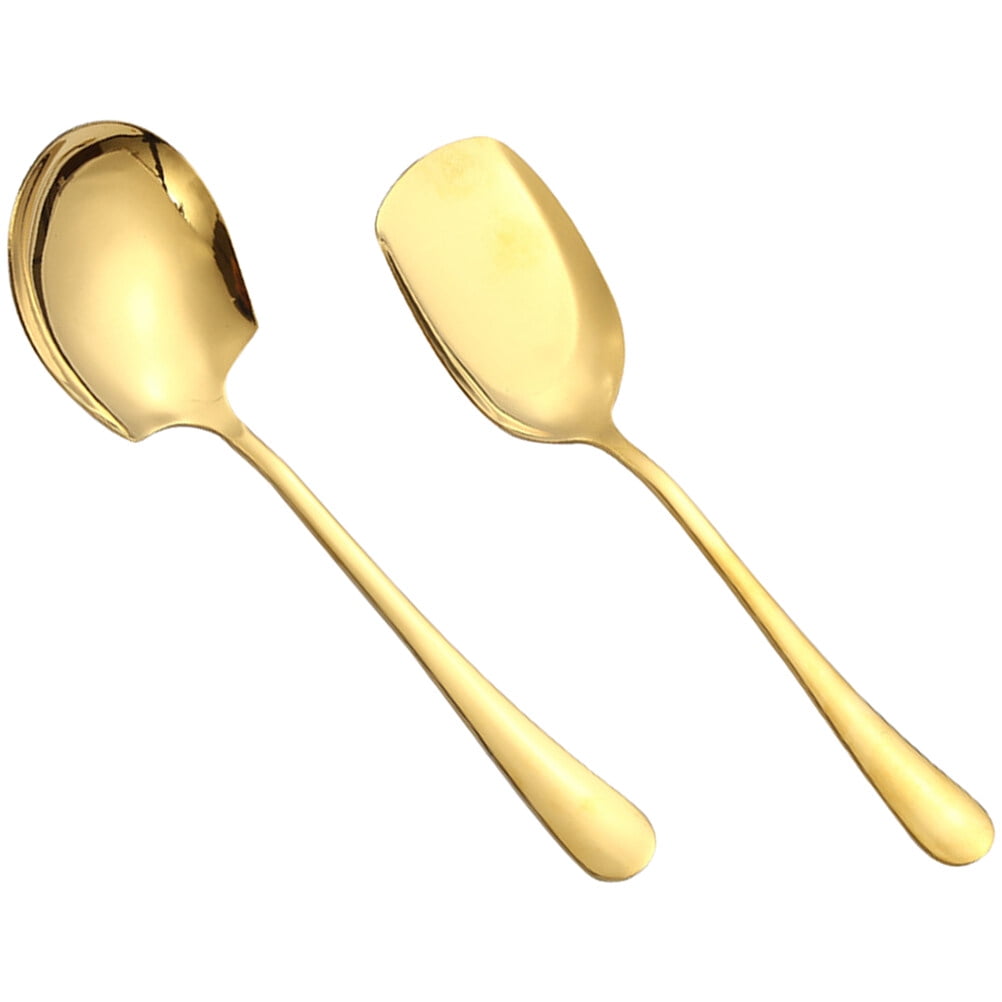 3-Piece Mini Shovel Spoon & Fork Set - Stainless Steel Dessert Utensils For Ice Cream, Fruit, Cake