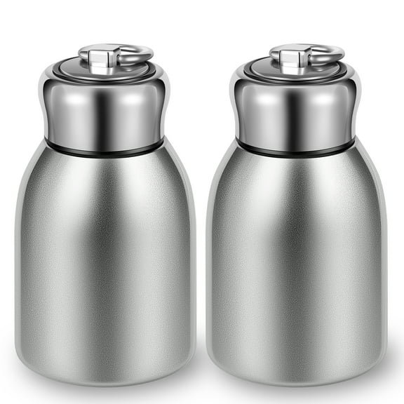 2 Pcs Mini Stainless Steel Water Bottle 10oz Insulated Water Bottle Leakproof Travel Mug Portable Small Water Bottle for Home School Office Camping