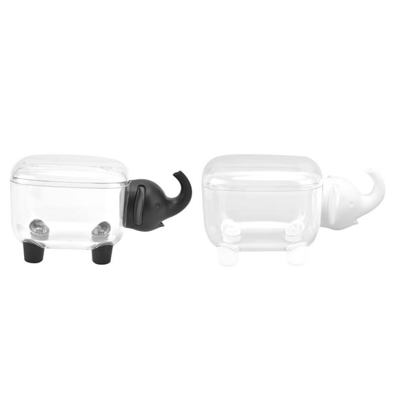 2 Pcs Mini Storage Container Transparent Dustproof Removable Calf Elephant Desktop Container