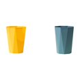 thumbnail image 1 of 2 Pcs Mini Trash Can (9.4" x 8.26"), Decorative Plastic Garbage Can Geometric Open Top Waste Bin Paper Waste Container for Home Office Study Room (Yellow*1+Blue*1）, 1 of 9