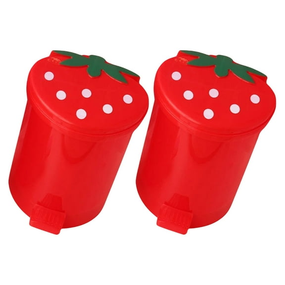 2 Pcs Mini Trash Can Pet Proof Garbage Bathroom Tiny Cans Office Red