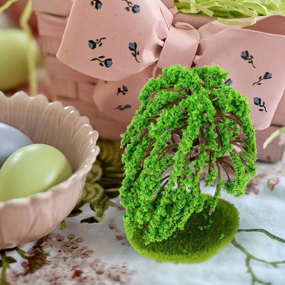 GETAJGHSD Miniature Green Trees 2 Pack, Small Decorative Artificial Plants 3.5x1.9x1.9 Inches for Home, Office, Crafts and Projects