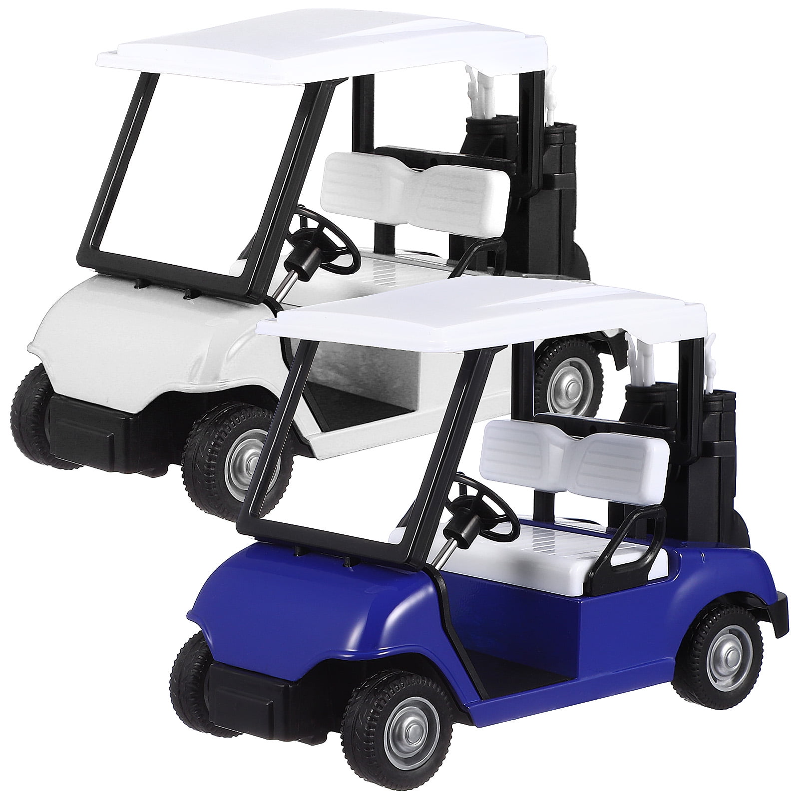 2 Pcs Miniature Golf Cart Toys Car Models Simulation Golfcart Vehicle