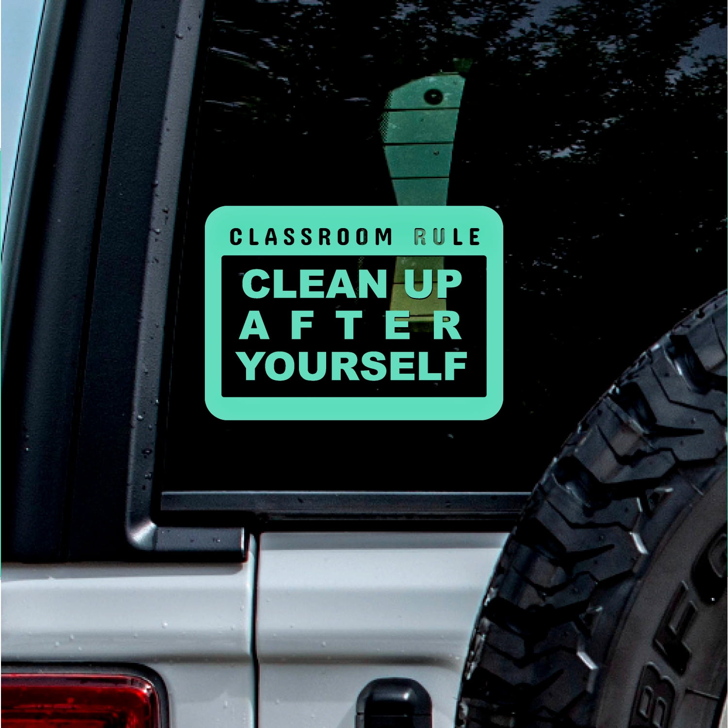 Rules Clean Sticker (2 Pcs, Mint, 11.2'' X 8'') Transparent Adhesive Decal Sticker Of Clean ...