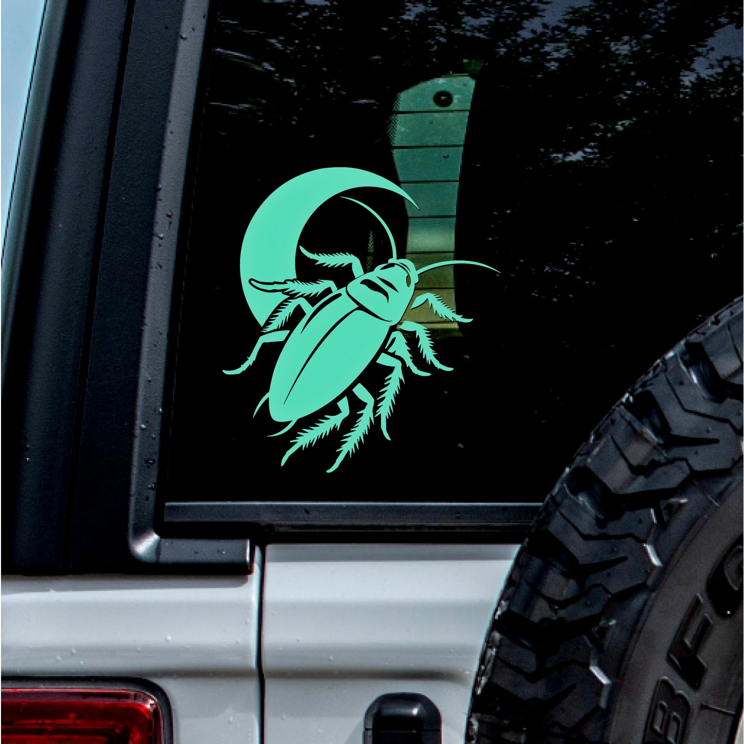 (2 Pcs, Mint, 7'' X 7.7'') Transparent Adhesive Decal Sticker Of Creepy ...