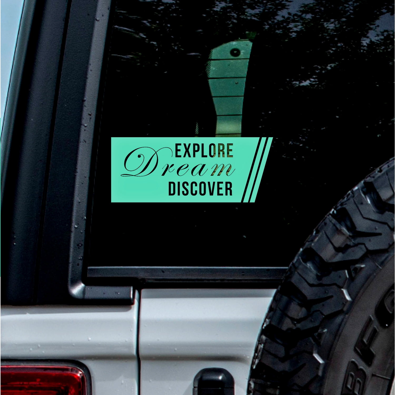 Explore Sticker Tranparent (2 Pcs, Mint, 9.5'' X 3.8'') Transparent Adhesive Decal Sticker Of ...