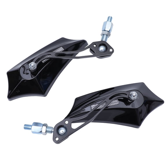 NIAIZEK 2-Pack Universal Adjustable Motorcycle Rearview Mirrors with Black Handlebar Grip for Bikes and Motorcycles