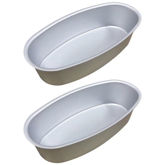 2 Pcs Molds for Baking, Oval Aluminum Mold Set, Leche Flan Pans, Traditional Filipino Dessert Tools, Smooth Surface for Easy Cleaning