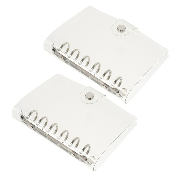 GETAJGHSD 2Pcs Transparent PVC Diary Cover for A7 Planner with Replaceable Clasp