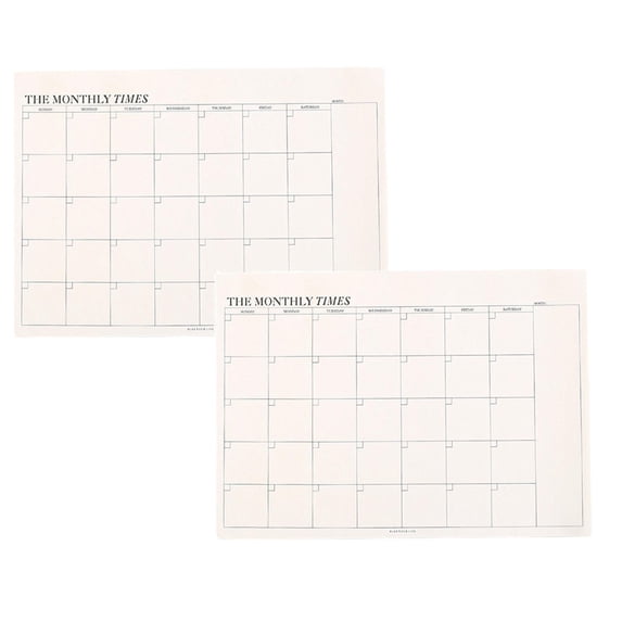 2 Pcs Monthly Planner Notepad, Tear-Off 60Pages, Blank Calendar Sheets For Office Home Schedule 9.6 X 6.9 Inch Undated Monthly Calendar Sheet To-do list, Note pad, Scheduler