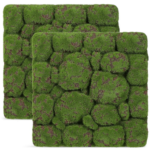 2 Pcs Moss Wall Decors Panel Mat Grass Backdrop Landscape Prop Simulation Decoration