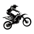 thumbnail image 1 of 2 Pcs Motocross Bike Wall Decal - Removable Vinyl Sticker for Room Decor - Waterproof Motorcycle Art - 53x60cm Self-Adhesive Graphic for Walls, Windows, Furniture, Cars - Sporty Motorbike Themed Desi, 1 of 9