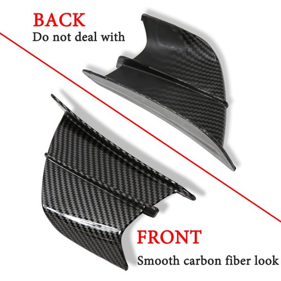 2 Pcs Motorcycle Carbon Fiber Look Side Winglet Wind Fin Spoiler Air Deflector