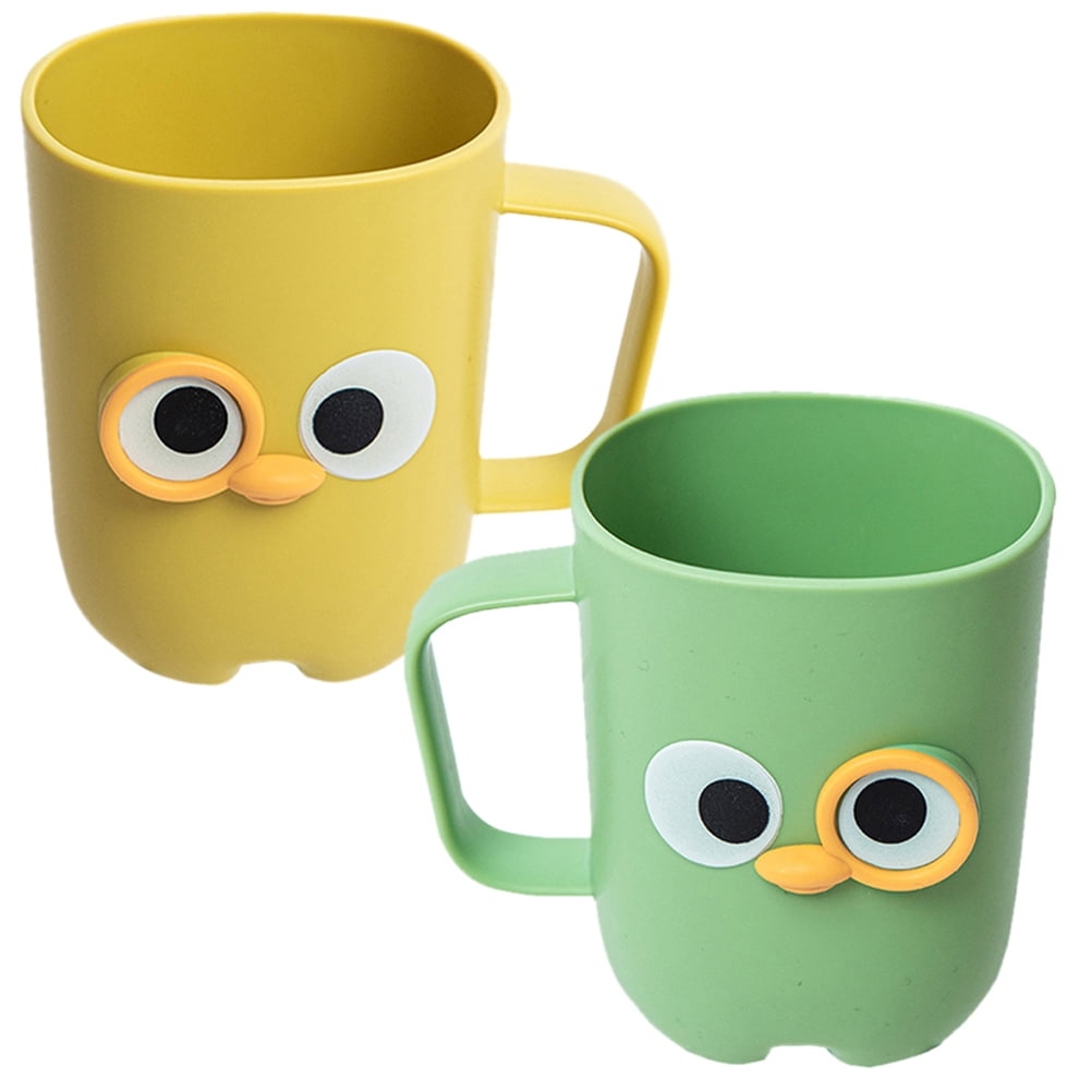 2 Pcs Mouthwash Cup Toothpaste Holder Brush Teeth Personalized Cups Rinsing Plastic for Kids