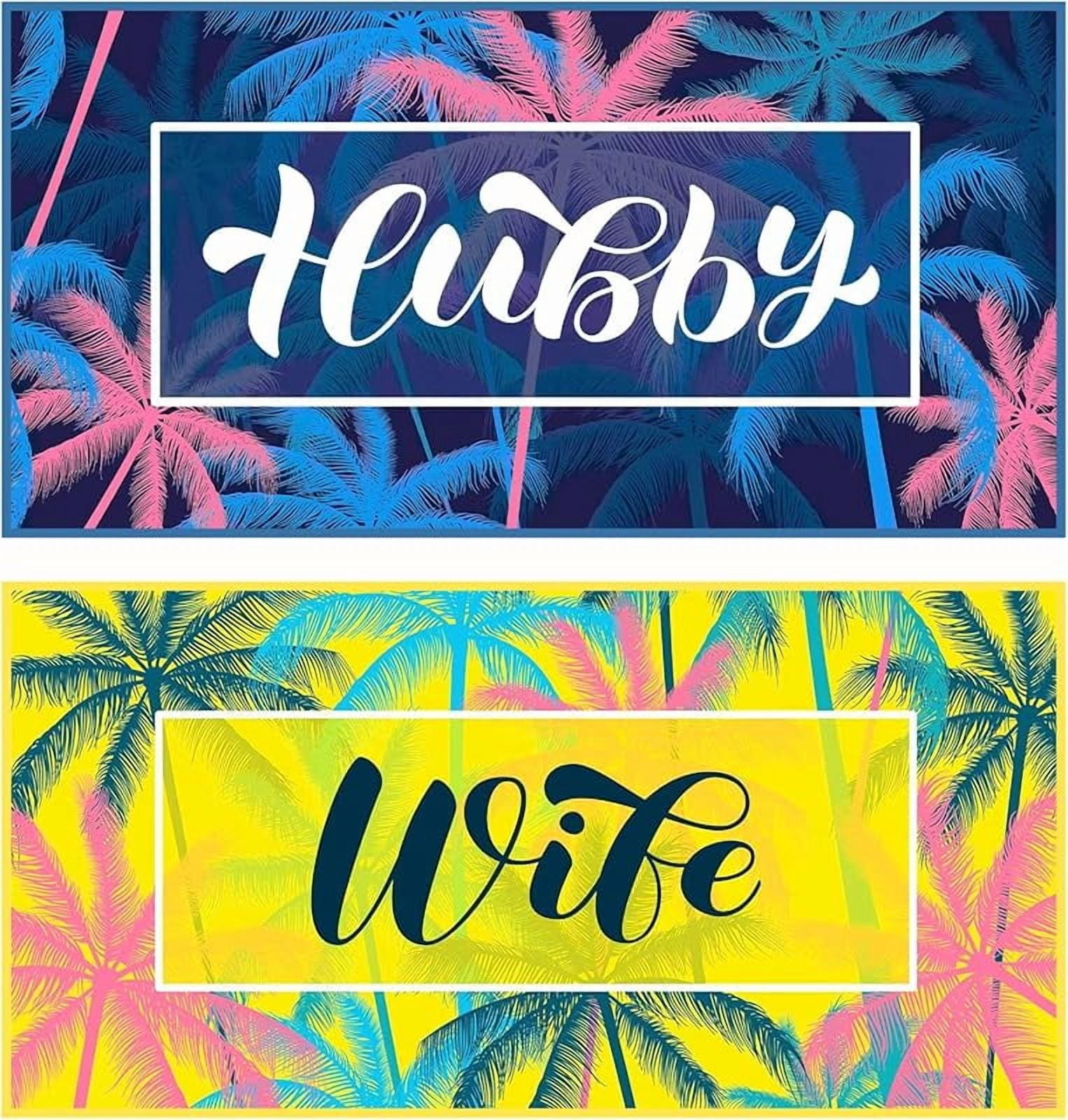 2 Pcs Mr and Mrs Beach Towels Wedding Beach Towels for Bride and Groom 60 x 30 Hubby and Wife Summer Towels Honeymoon Newlywed Couple Towels Wedding Gift