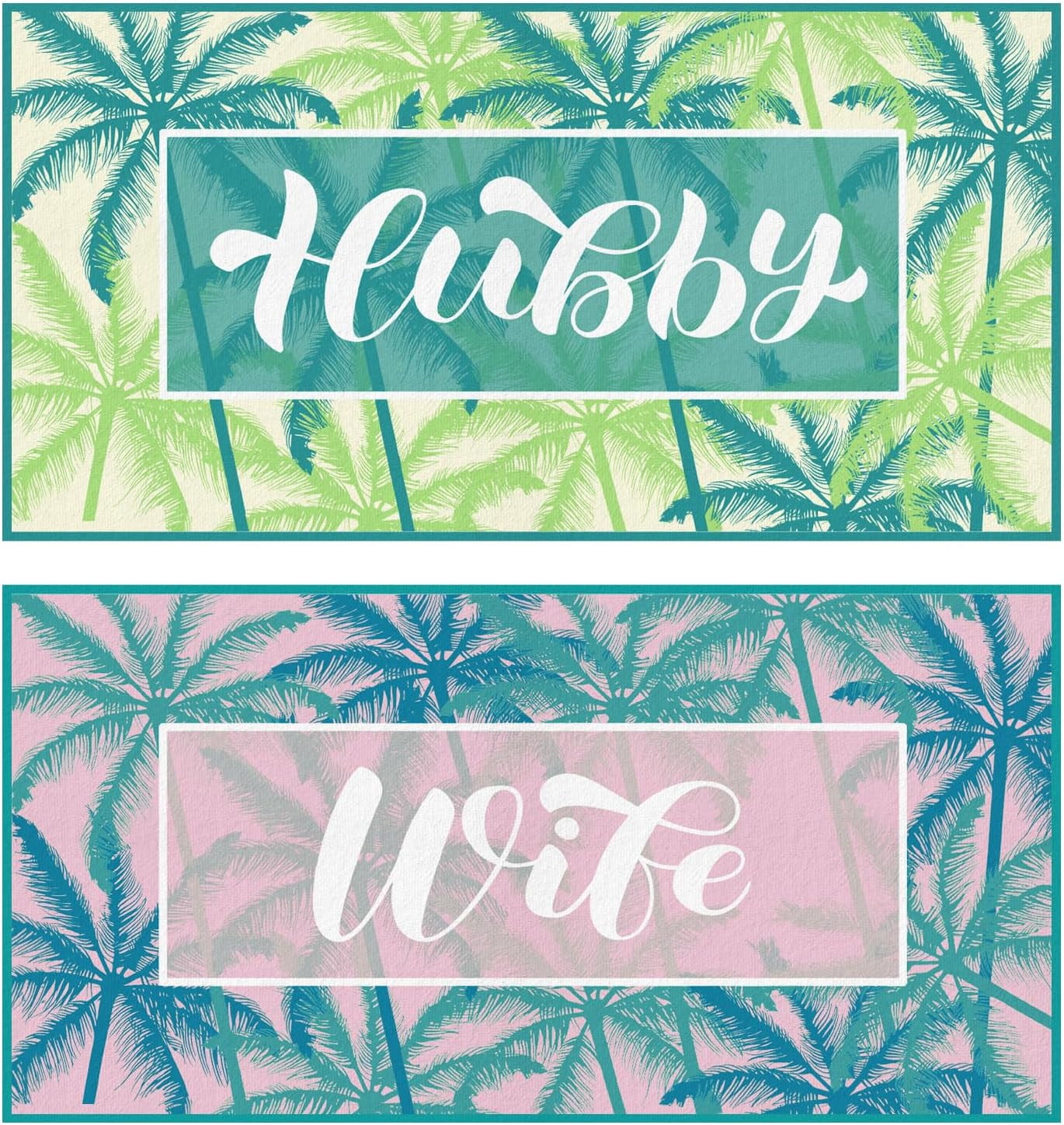 2 Pcs Mr and Mrs Beach Towels Wedding Beach Towels for Bride and Groom 60 x 30 Hubby and Wife Summer Towels Honeymoon Newlywed Couple Towels Wedding Gift