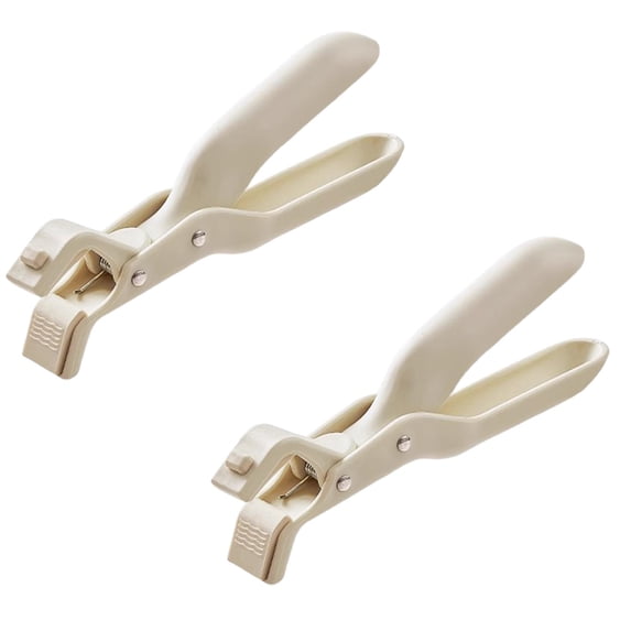 2 Pcs Multi-Purpose Anti-Scald Bowl Holder Clip for Kitchen, Non-Slip Heat Insulation Anti-scald Clip Multi-Function Anti-Scald Bowl Clip Hot Bowl Dish Plate Gripper Clips, 7.48"x1.57", White