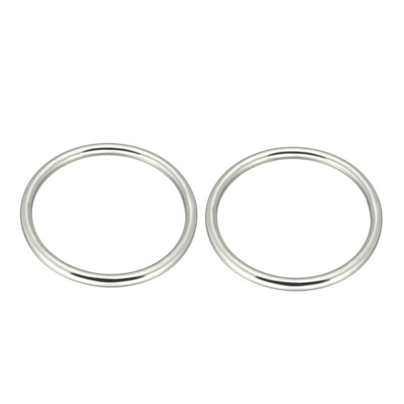 2 Pcs Multi-Purpose Metal O Ring Buckle Welded 58x50x4mm for Hardware Bags