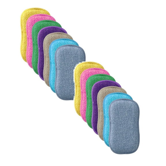 2 Pcs Multi-Purpose Scrub Sponges, Dish Sponge, Non-Scratch Microfiber Sponge Heavy Duty Kitchen Scrub Sponges for Efficiently Cleaning Dishes, Pots, and Pans