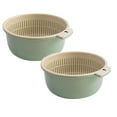 thumbnail image 1 of 2 Pcs Multifunctional Draining Basket, 2-in-1 Sink Strainers Wash Strainer Colanders Set, Double-Layer Kitchen Colander for Cleaning Veggies Noodles Fruits, 1 of 6