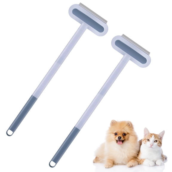 2 Pcs Multifunctional Pet Hair Remover, Long Handle Pet Hair Remover, 23.6 in Washable Pet Hair Remover for Cat and Dog Hair Removal, Furniture, Carpet, Windows Cleaning Brush